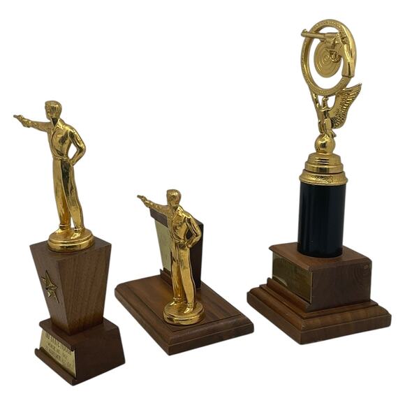 Vintage Indiana State Indoor Shooting Trophies 1962 1963 1964 Lot of 3 - Picture 8 of 11